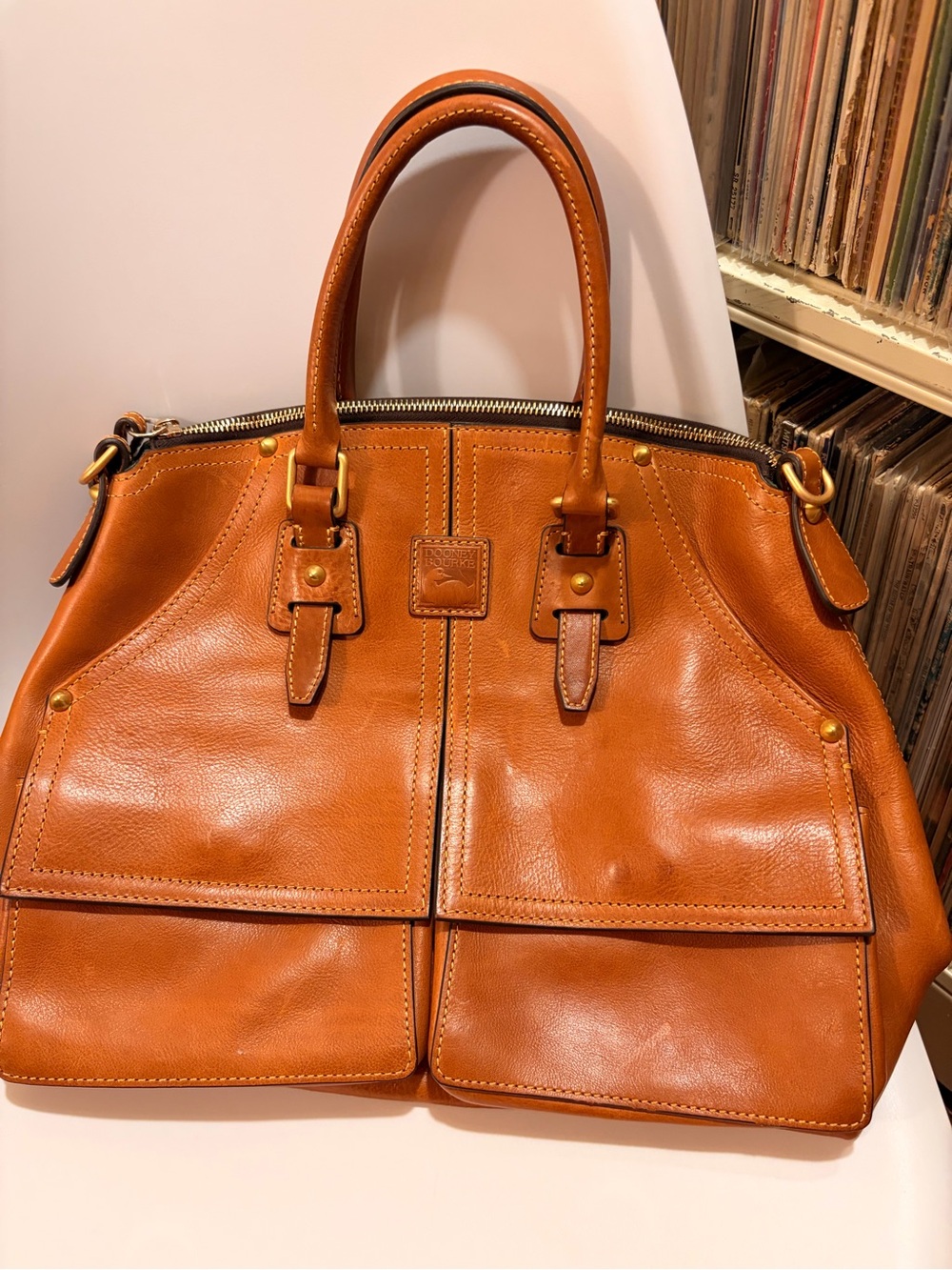 Dooney and Bourke Florentine Clayton Large Leather Tote Messenger Handbag